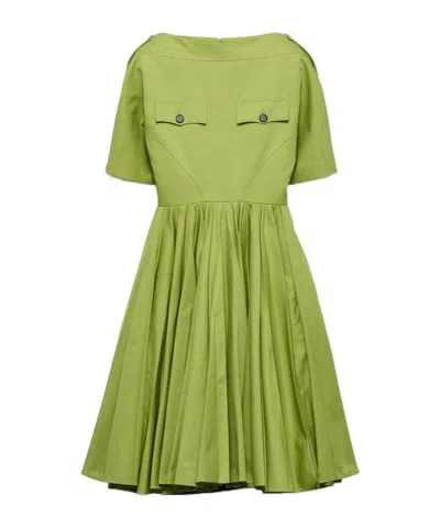 Prada Short-sleeved Dress In Green