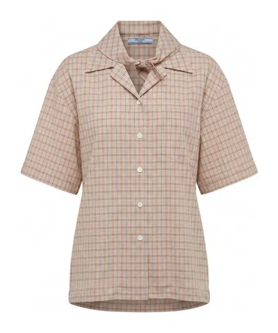 Prada Short-sleeved Shirt In Brown