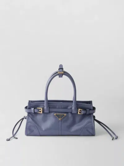 Prada Shoulder Bag Adjustable Strap Buckle Detail Handles In Blue