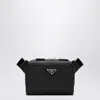 Prada Men's Leather Shoulder Bag In Black