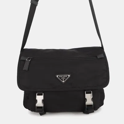 Pre-owned Prada Shoulder Bag Black Nylon Leather