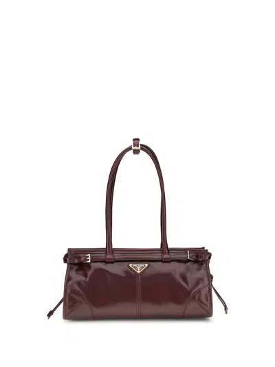 Prada Shoulder Bag In Burgundy