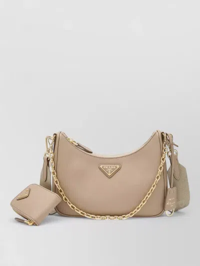 Prada Shoulder Bag Chain Strap Detachable Design