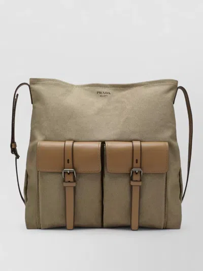 Prada Shoulder Bag Dual Front Pocket Design