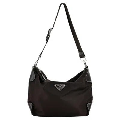 Pre-owned Prada Shoulder Bag In Nylon + Leather In Black