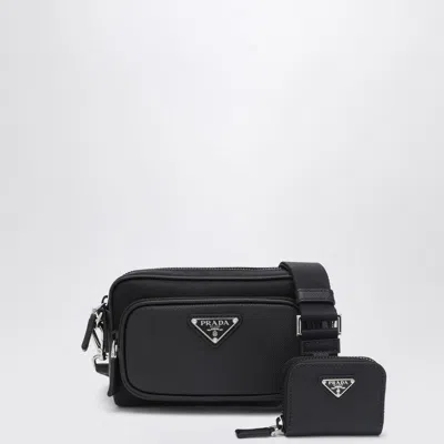 Prada Shoulder Bag In Re-nylon And Black Saffiano
