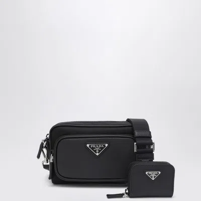 Prada Shoulder Bag In Re-nylon And Black Saffiano Men