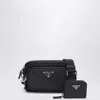 Prada Shoulder Bag In Re-nylon And Black Saffiano Men In Black