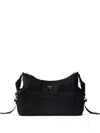 Prada Explore Triangle Logo Nylon Messenger Bag In Black