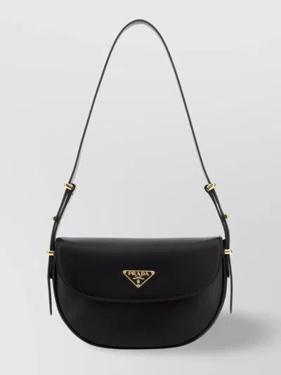 Prada Black Leather Shoulder Bag In Nero