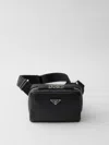 Prada Men's Leather Shoulder Bag In Black