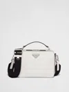 Prada Brique Saffiano Leather Bag In White