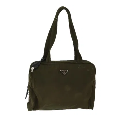 Prada Shoulder Bag Nylon Khaki In Green