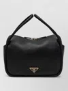 Prada Shoulder Bag Structured Shape Top Handle In Black