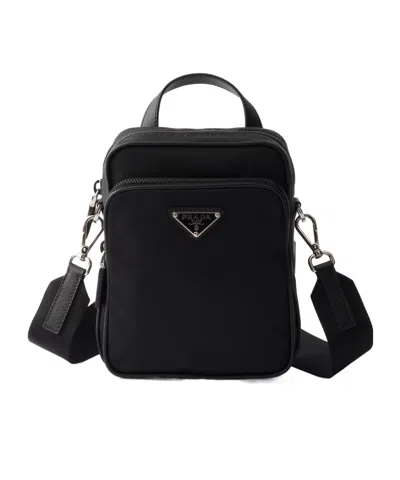 Prada Saffiano Leather Mini One-shoulder Backpack In Black