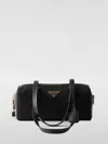 Prada Womens Grey Brand-plaque Medium Leather Shoulder Bag