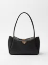 Prada Medium Zip Grain Leather Shoulder Bag