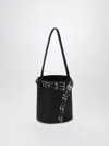 Prada Bucket Bag Buckle Black With Studded Belt Women