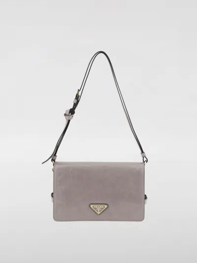 Prada Shoulder Bag Woman Grey In Gray