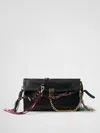 Prada Soft Sound Large Leather Shoulder Bag With Charms In Black