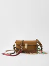 Prada Small Soft Sound Leather Shoulder Bag In Brown