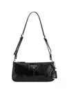 Prada Re-edition 2002 Medium Leather Shoulder Bag In Black
