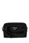 Prada Rectangular Nylon And Leather Crossbody Bag In Black