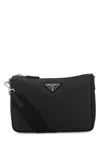 Prada Leather Crossbody Bag With Adjustable Shoulder Strap In Black