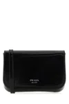 Prada Brushed Leather Mini-bag With Shoulder Strap In Black