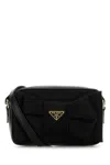 Prada Black Re-nylon And Nappa Leather Mini Crossbody Bag In Black