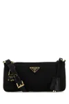 Prada Medium Re-nylon And Leather Shoulder Bag In Black