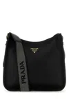 Prada Medium Leather Shoulder Bag In Black