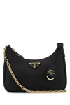 Prada Borsa A Spalla Re-edition 2005 In Pelle Nera Donna In Black