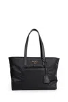 Prada Re-edition 1978 Large Re-nylon And Saffiano Leather Tote Bag In Black
