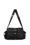 Prada Explore Large Re-nylon Bag With Flap In Black