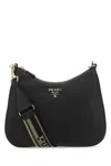 Prada Triangle-logo Shoulder Bag In Black
