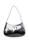 Prada Borsa A Spalla Cleo In Pelle Argento Donna In Silver