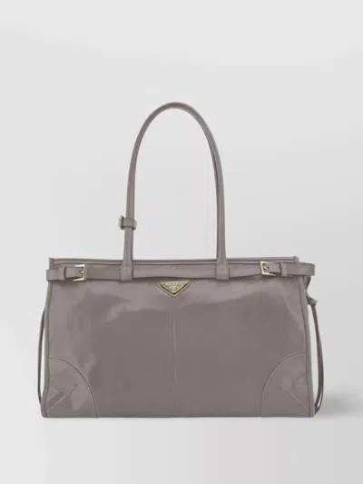 Prada Shoulder Bags With Adjustable Strap And Double Handles In Gray