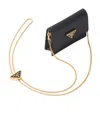 Prada Enamel Triangle Logo Wallet-on-chain In Black