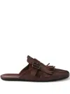 Prada Shuffle Fringe-detail Mules In Brown
