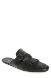 Prada Shuffle Kiltie Loafer Mule In Nero
