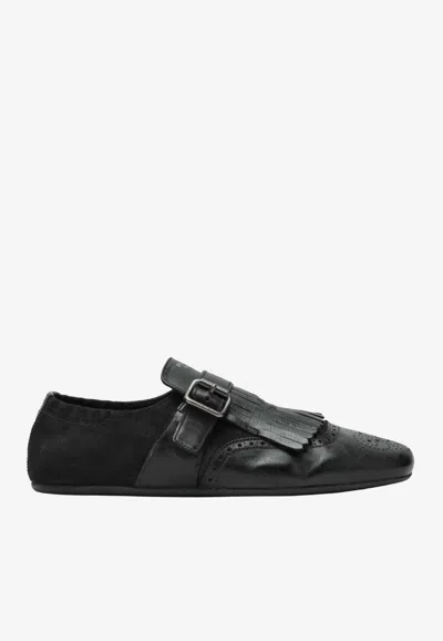 Prada Shuffle Monk Strap Shoes In Multi