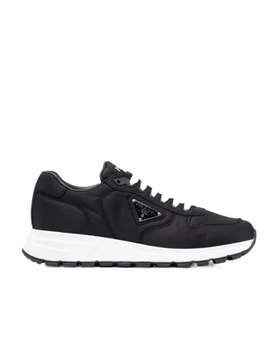 PRADA PRADA LOGO-PLAQUE LACE-UP SNEAKERS