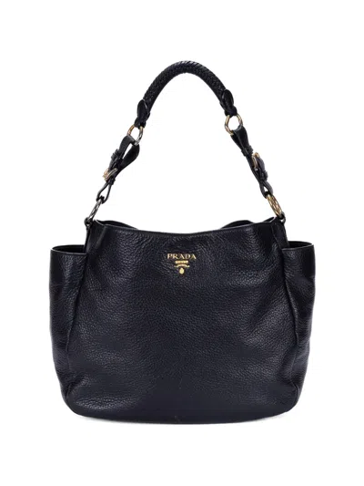 Pre-owned Prada Side Pocket Shoulder Bag In Black