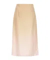 Prada Silk Midi Skirt In Brown