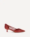 Prada Open-side Leather Pumps With Bow Detail And 4.5cm Heel In Red
