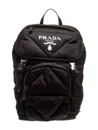 Pre-owned Prada Signature Backpack In Black