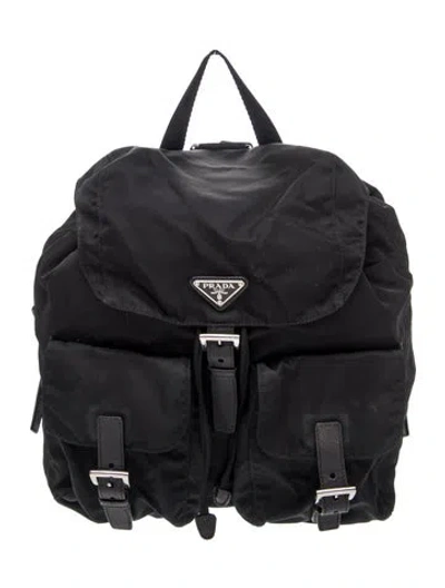 Pre-owned Prada Signature Backpack In Black