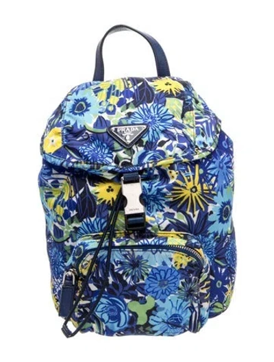 Pre-owned Prada Signature Backpack In Blue