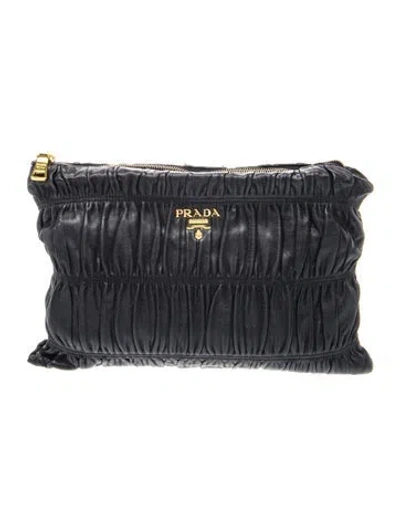 Pre-owned Prada Signature Clutch In Black